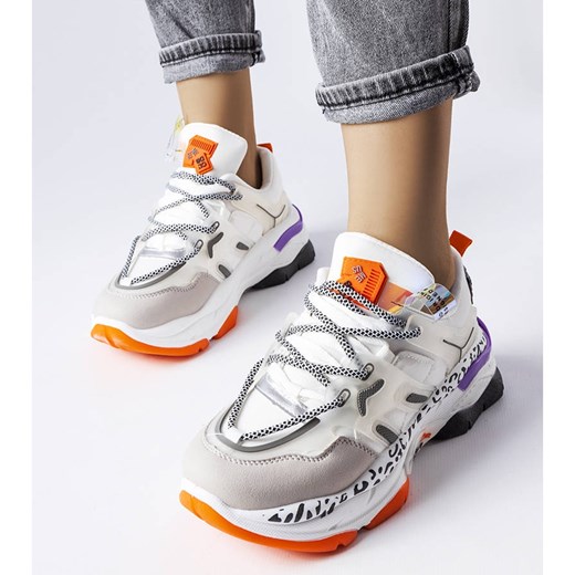 Buty sportowe damskie Bm sneakersy sznurowane na wiosnę