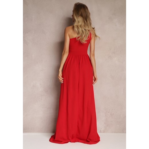 Czerwona Asymetryczna Sukienka Na Jedno Ramię z Rozcięciem na Dole Xionia Renee L Renee odzież okazja