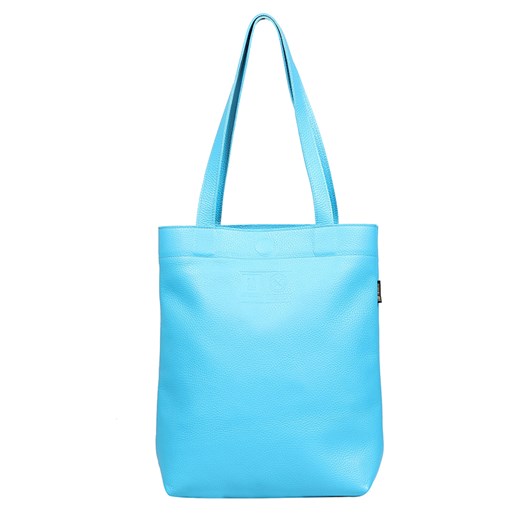 torebka damska skórzana Chiara shopper niebieska ze sklepu Słoń Torbalski w kategorii Torby Shopper bag - zdjęcie 157293328