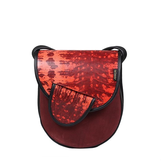 torebka damska skórzana City Light na ramię bordowo-czerwona Słońtorbalski średni Slontorbalski