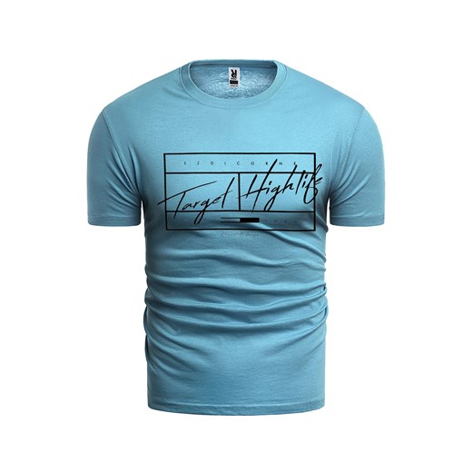 koszulka 483a - niebieska ze sklepu Risardi w kategorii T-shirty męskie - zdjęcie 157293528