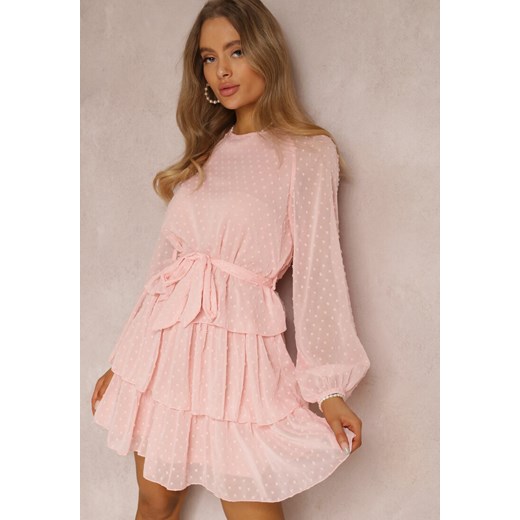 Różowa Sukienka Dimplesky ze sklepu Renee odzież w kategorii Sukienki - zdjęcie 157294485