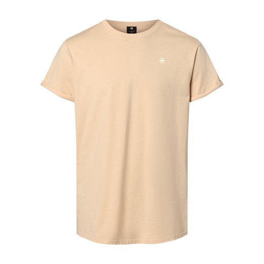 G-Star RAW T-shirt męski Mężczyźni Bawełna beżowy jednolity ze sklepu vangraaf w kategorii T-shirty męskie - zdjęcie 157294588