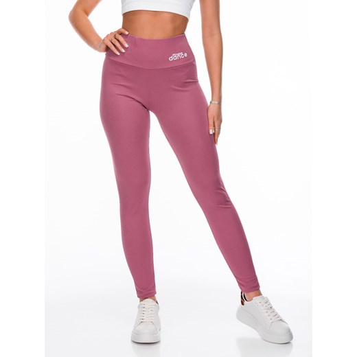 Spodnie damskie legginsy 220PLR - różowe Edoti.com XL Edoti