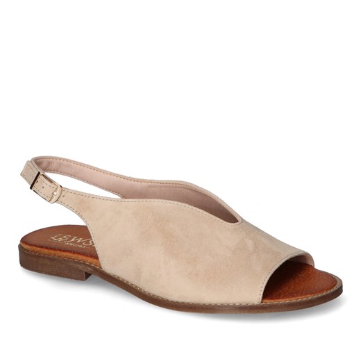 Sandały Lewski 3220/X Cappucino zamsz ze sklepu Arturo-obuwie w kategorii Sandały damskie - zdjęcie 157302228
