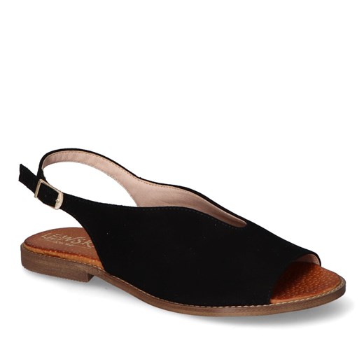 Sandały Lewski 3220/X Czarne zamsz ze sklepu Arturo-obuwie w kategorii Sandały damskie - zdjęcie 157302236