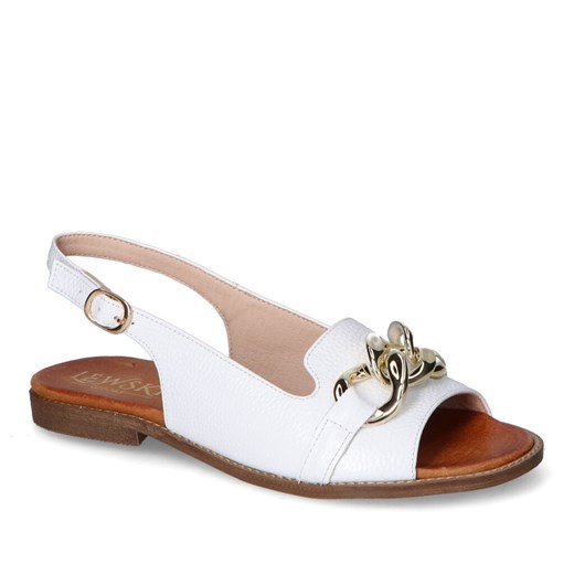 Sandały Lewski 3230 Białe Groch ze sklepu Arturo-obuwie w kategorii Sandały damskie - zdjęcie 157302249