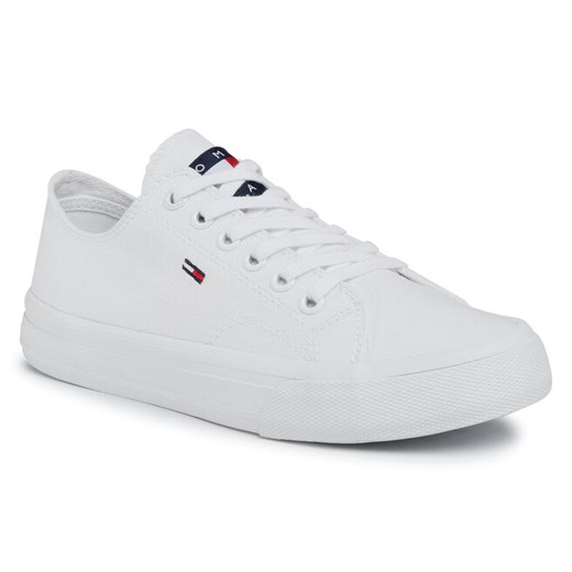 Tenisówki Tommy Jeans Wmns Long Lace Up Vulc EN0EN00940 White YBR Tommy Jeans 37 eobuwie.pl wyprzedaż