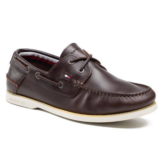 Półbuty Tommy Hilfiger Classic Leather Boat Shoe FM0FM02735 Cocoa GT6 Tommy Hilfiger 43 promocyjna cena eobuwie.pl