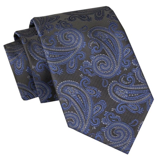Męski Krawat Angelo di Monti - Paisley, Ciemna Kolorystyka KRADM2008 ze sklepu JegoSzafa.pl w kategorii Krawaty - zdjęcie 157453505