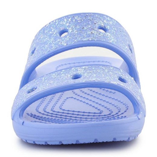 Klapki Crocs Classic Glitter Sandal Jr 207788-5Q6 niebieskie Crocs 30 ButyModne.pl