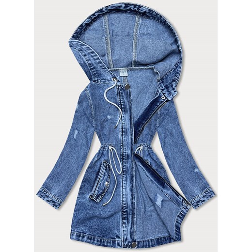 Luźna jeansowa damska kurtka denim niebieska (POP7120-K) ze sklepu goodlookin.pl w kategorii Kurtki damskie - zdjęcie 157460537