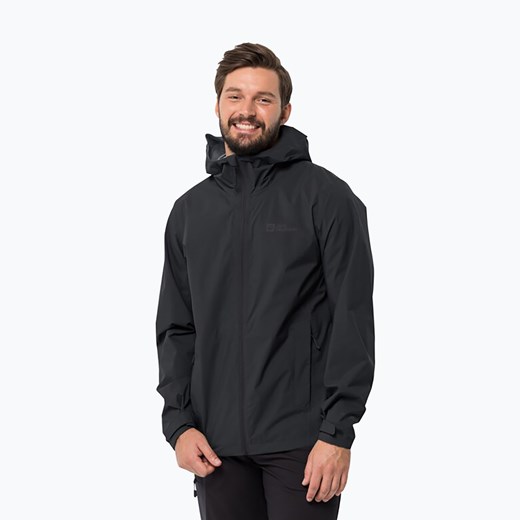 Kurtka przeciwdeszczowa męska Jack Wolfskin Elsberg 2.5L czarna 1115881_6000_003 Jack Wolfskin M okazja sportano.pl