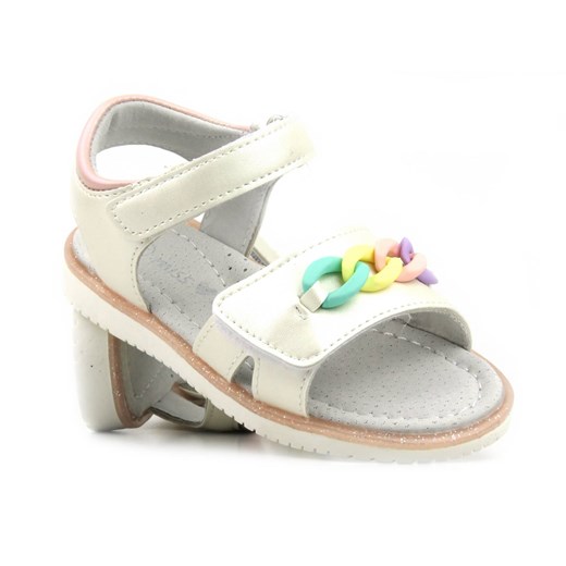 Sandałki dziewczęce ze skórzanym środkiem - Miss E 23DZ23-5888 ze sklepu ulubioneobuwie w kategorii Sandały dziecięce - zdjęcie 157467419