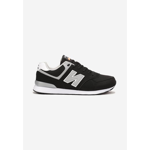 Czarno-Szare Buty Sportowe do Kostki z Ozdobną Wstawką i Modnymi Naszywkami Reygan ze sklepu born2be.pl w kategorii Buty sportowe męskie - zdjęcie 157471105