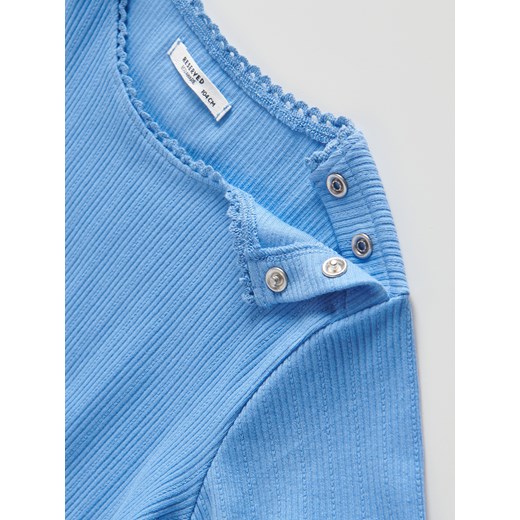 Reserved - Bawełniany t-shirt w prążek - Niebieski Reserved 80 (9-12 m.) Reserved
