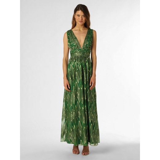 Swing Damska sukienka wieczorowa Kobiety Sztuczne włókno zielony wzorzysty Swing 36 vangraaf