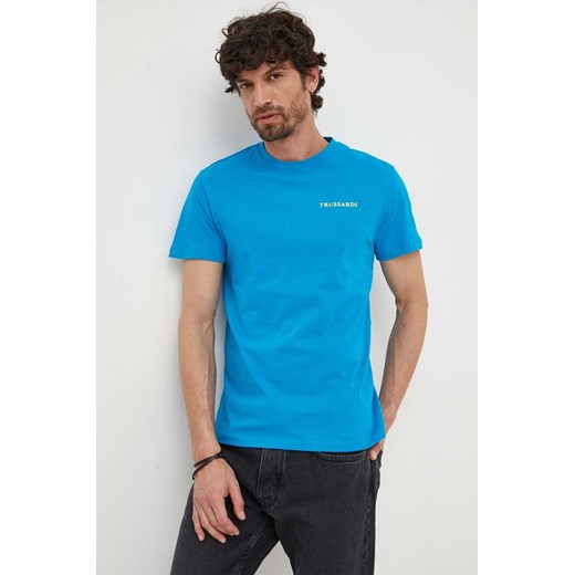 T-shirt męski Trussardi niebieski 