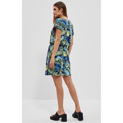 Sukienka z tropikalnym printem i kieszeniami 4042, Kolor granatowy-wzór, Rozmiar XS Primodo