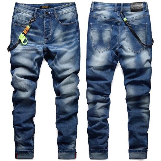 Spodnie jeansowe męskie niebieskie slim Recea Recea 32 wyprzedaż Recea.pl