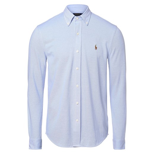 Polo Ralph Lauren Koszula męska Mężczyźni Regular Fit Bawełna niebieski wypukły wzór tkaniny button down ze sklepu vangraaf w kategorii Koszule męskie - zdjęcie 157502628