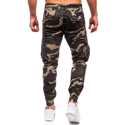 Khaki spodnie jeansowe joggery bojówki męskie moro Denley J685 L Denley okazja