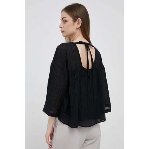 Dkny bluzka damska kolor czarny gładka ze sklepu ANSWEAR.com w kategorii Bluzki damskie - zdjęcie 157504327