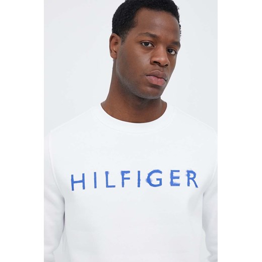 Tommy Hilfiger bluza męska kolor biały z nadrukiem ze sklepu ANSWEAR.com w kategorii Bluzy męskie - zdjęcie 157504379