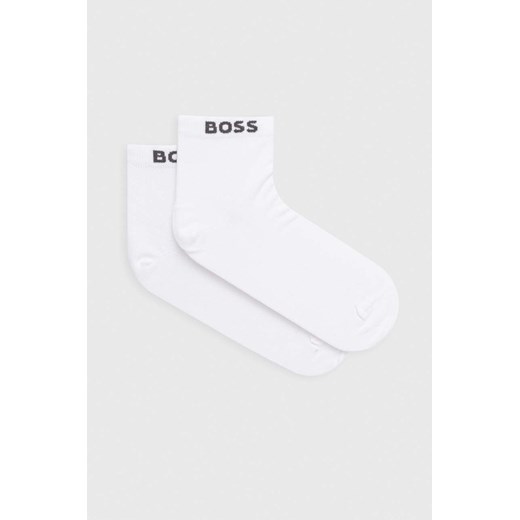 BOSS skarpetki 2-pack męskie kolor biały 50491208 ze sklepu ANSWEAR.com w kategorii Skarpetki męskie - zdjęcie 157504516
