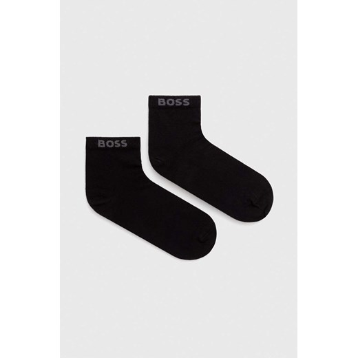 BOSS skarpetki 2-pack męskie kolor czarny 50491208 ze sklepu ANSWEAR.com w kategorii Skarpetki męskie - zdjęcie 157504518
