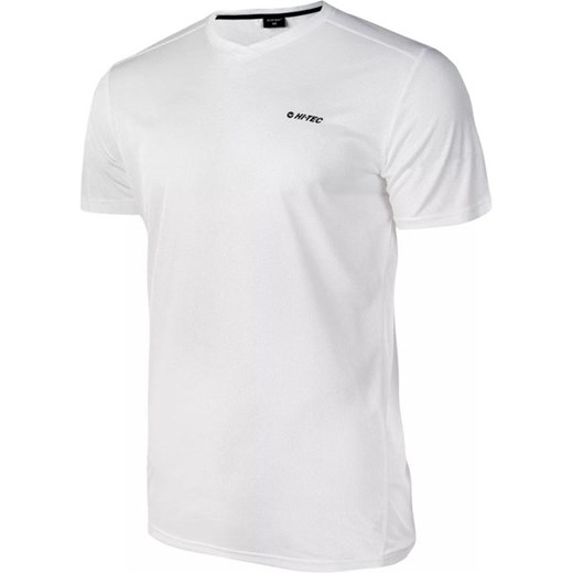 T-shirt męski biały Hi-Tec casual z krótkim rękawem 