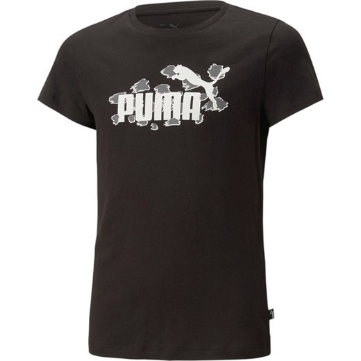 Bluzka dziewczęca Puma czarna z krótkim rękawem 