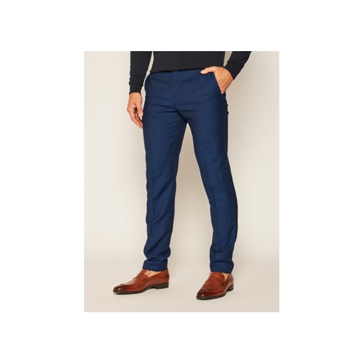 Tommy Hilfiger Tailored Spodnie materiałowe Macro TT0TT07507 Granatowy Slim Fit 52 promocyjna cena MODIVO