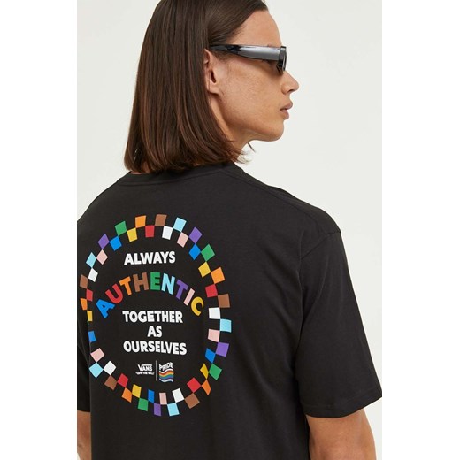 Vans t-shirt bawełniany kolor czarny z nadrukiem Vans XXL ANSWEAR.com
