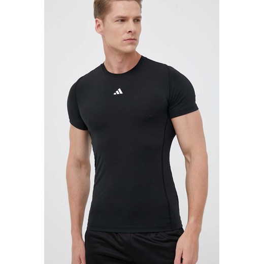 adidas Performance t-shirt treningowy Techfit kolor czarny gładki HK2337 ze sklepu ANSWEAR.com w kategorii T-shirty męskie - zdjęcie 157564759
