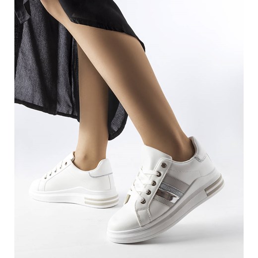 Białe sneakersy na platformie Sacaton ze sklepu gemre w kategorii Trampki damskie - zdjęcie 157572898
