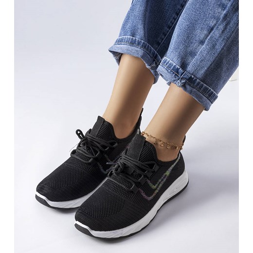 Czarne materiałowe sneakersy McKeylor ze sklepu gemre w kategorii Buty sportowe damskie - zdjęcie 157573425