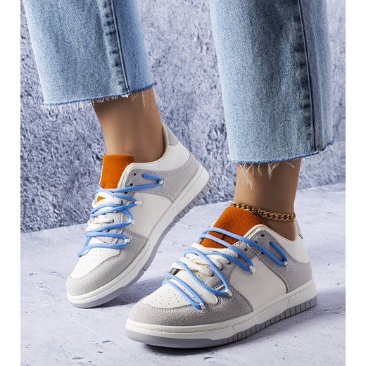 Szare sneakersy niebieskie sznurówki Aucoin ze sklepu gemre w kategorii Buty sportowe damskie - zdjęcie 157573515