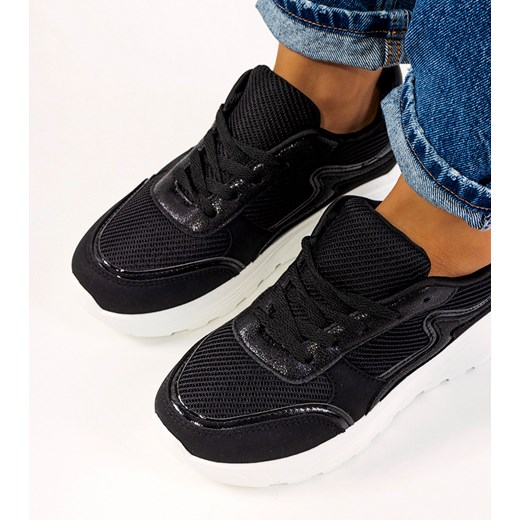 Czarne sneakersy damskie Basemat ze sklepu gemre w kategorii Buty sportowe damskie - zdjęcie 157574158