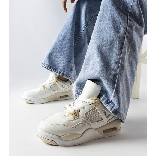 Beżowe sneakersy z łączonych materiałów Malas ze sklepu gemre w kategorii Buty sportowe damskie - zdjęcie 157575787