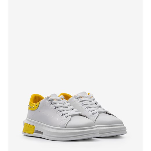 Biało żółte sneakersy damskie Taranto ze sklepu gemre w kategorii Buty sportowe damskie - zdjęcie 157575968