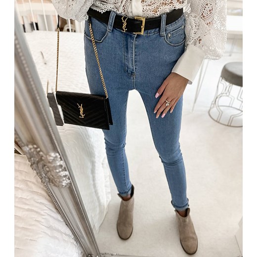 Niebieskie jeansy w stylu push-up Loring L promocyjna cena gemre