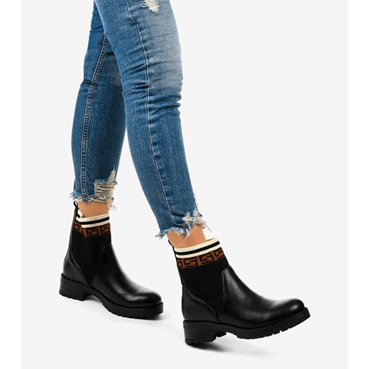 Czarne botki ze skarpetą Mangtoris Gemre 38 gemre okazyjna cena