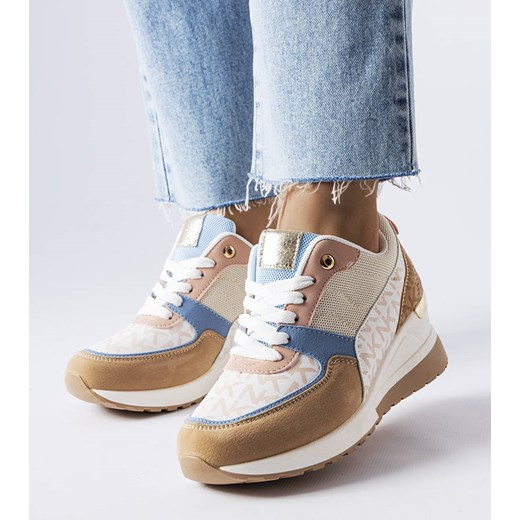 Beżowo-niebieskie sneakersy Mireault ze sklepu gemre w kategorii Buty sportowe damskie - zdjęcie 157581109