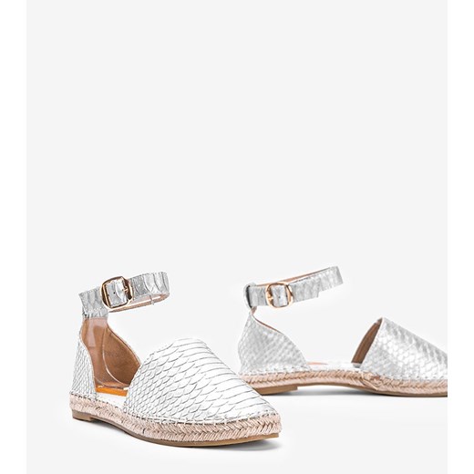 Srebrne espadryle w motywie skóry węża Jordan Gemre 40 gemre okazyjna cena