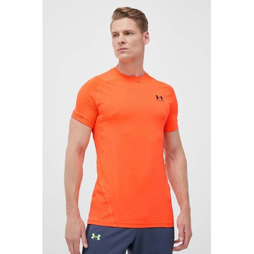 Under Armour t-shirt treningowy kolor pomarańczowy gładki 1361683 ze sklepu ANSWEAR.com w kategorii T-shirty męskie - zdjęcie 157588138