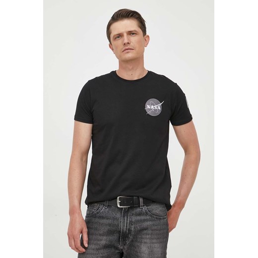 T-shirt męski czarny Alpha Industries casual 