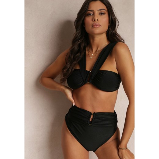 Czarne Bikini z Biustonoszem z Klamrą i Majtkami Figi Samani Renee L okazja Renee odzież