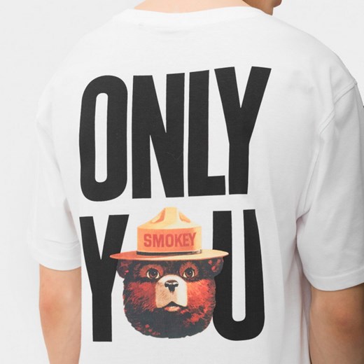 Męski t-shirt z nadrukiem Element Smokey Bear Stetson - biały Element L promocja Sportstylestory.com