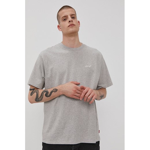 Levi&apos;s T-shirt A0637.0013 męski kolor szary melanżowy A0637.0013-Neutrals ze sklepu ANSWEAR.com w kategorii T-shirty męskie - zdjęcie 157608185